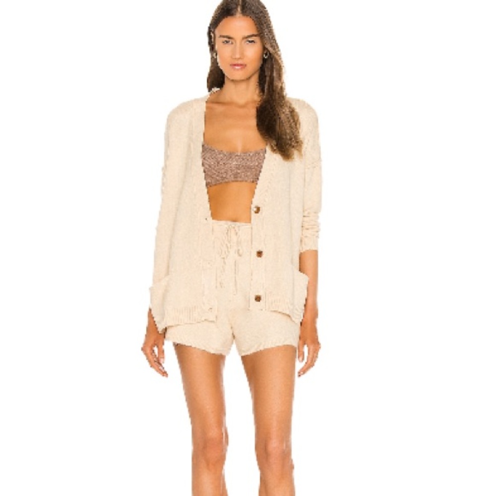Women's Cream Cardigan Sweater and Shorts Set Revolve
